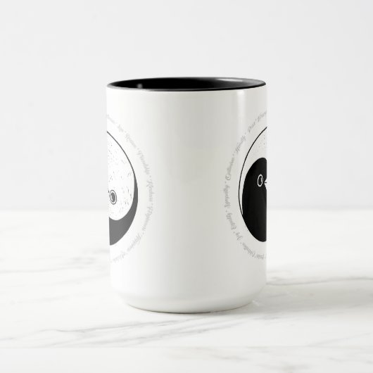 Koffie mok Yin Yang Harmony vredesduiven (Midden)