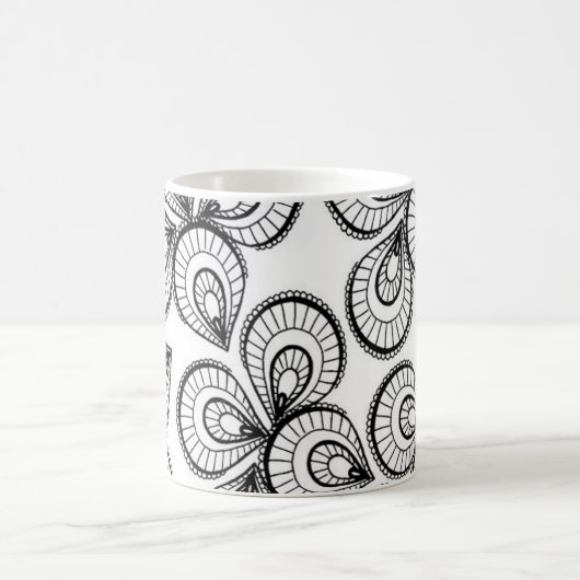 Koffie Mok - Zwart-wit Design Pattern (Center)