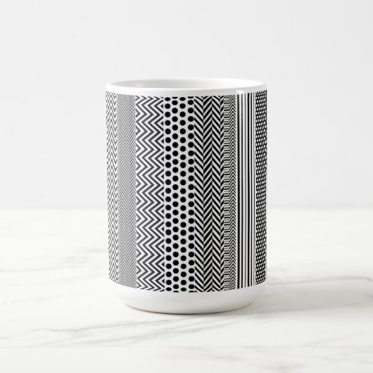 Koffie Mok - Zwart-wit gemengd design patroon (Center)