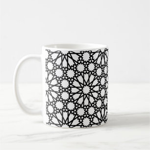 Koffie Mok - Zwart-wit Star Design Pattern