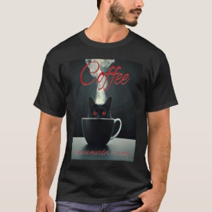 Koffie Moord Kat Koffie Houdt Zijn Slachtoffers in T-shirt