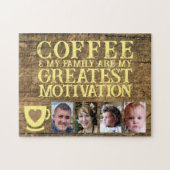 Koffie motivatie 4 foto bruin geel legpuzzel (Horizontaal)