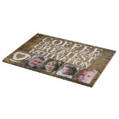 Koffie motivatie 4 foto bruin wit glas snijplank (Hoek)
