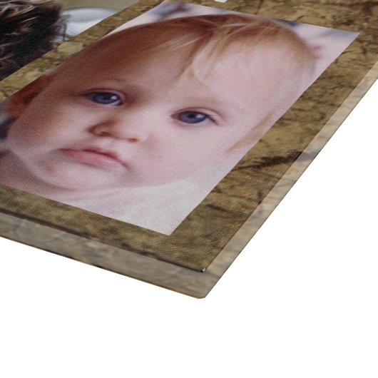 Koffie motivatie 4 foto bruin wit glas snijplank (Hoek)