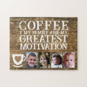 Koffie motivatie 4 foto bruin wit legpuzzel (Horizontaal)