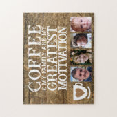 Koffie motivatie 4 foto bruin wit legpuzzel (Verticaal)