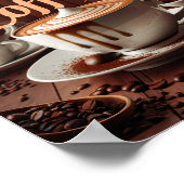 Koffie Motivatie quotes van succes en creativiteit Poster (Hoek)