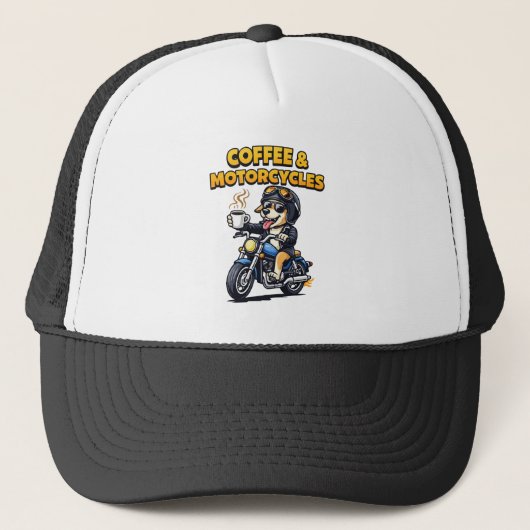 Koffie & Motorhond Biker Trucker Pet (Voorkant)