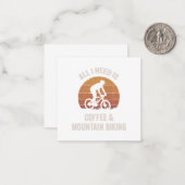 Koffie & mountainbiken  afdaling fiets notitiekaartje (Voorkant / Achterkant in situ)