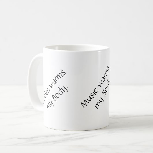 Koffie, muziek en Mok van Liefde (Voorkant links)