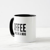 Koffie (N.B.) een watje in een Mok (Voorkant links)