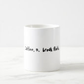 Koffie, n. breukvloeistof. koffiemok (Center)