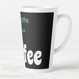 Koffie | Naam Blauwgroen stijlvolle zwarte typogra Latte Mok