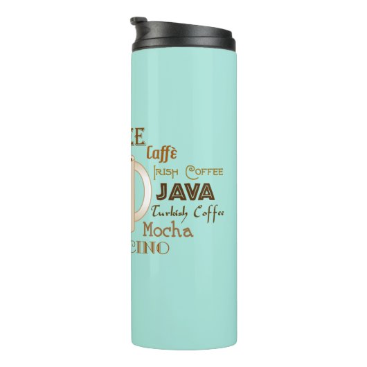 Koffie Names Aqua Personalized Thermal Tumbler Thermosbeker (Geroteerd rechts)