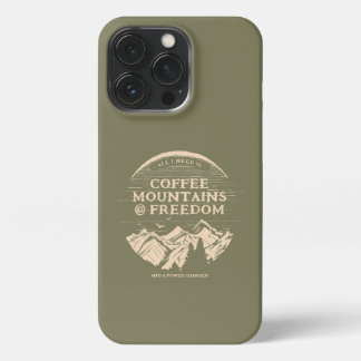 Koffie Natuur en Charger Funny gepersonaliseerd iPhone 13 Pro Hoesje