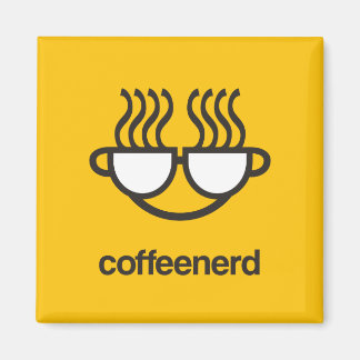 Koffie Nerd gele magneet