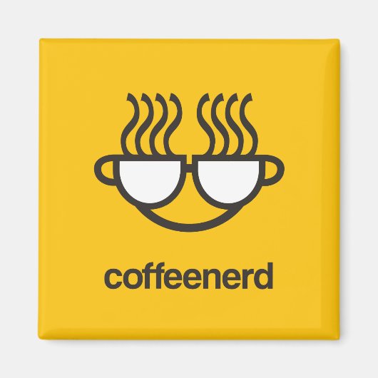 Koffie Nerd gele magneet (Voorkant)
