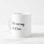 Koffie niet thee koffiemok (Voorkant links)