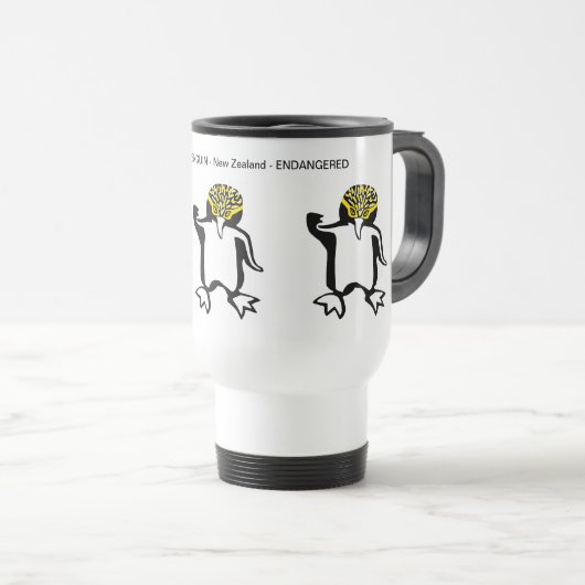 Koffie nippen! Geelogige PINGUÏN - Wilde dieren - Reisbeker (Voorkant rechts)