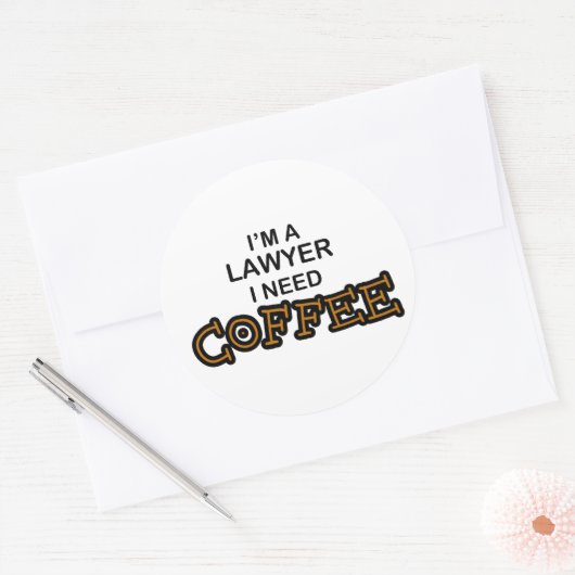 Koffie nodig - Advocaat Ronde Sticker (Envelop)