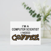 Koffie nodig - Computer Scientist Briefkaart (Staand voorkant)