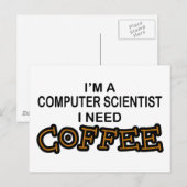 Koffie nodig - Computer Scientist Briefkaart (Voorkant / Achterkant)