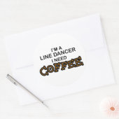 Koffie nodig - Line Dancer Ronde Sticker (Envelop)