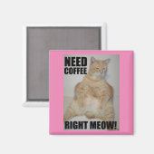 KOFFIE NODIG NU! Manx Kat Zit Grappig Magneet (Voorkant / Achterkant)