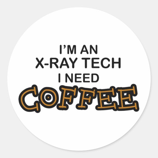 Koffie nodig - röntgentechnologie ronde sticker (Voorkant)