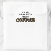 Koffie nodig - röntgentechnologie ronde sticker (Tas)