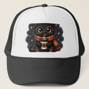Koffie Nodig Schattige Zwarte Kat Vintage Koffieli Trucker Pet