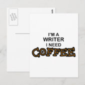 Koffie nodig - schrijver briefkaart (Voorkant / Achterkant)