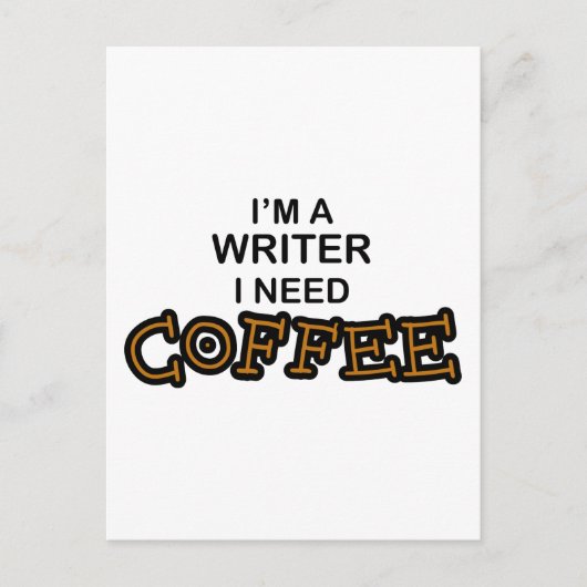 Koffie nodig - schrijver briefkaart (Voorkant)