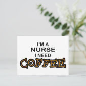 Koffie nodig - Verpleegster Briefkaart (Staand voorkant)