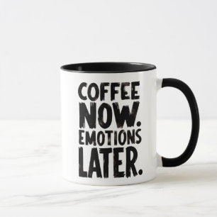Koffie Nu Emoties Later koffiemok Mok