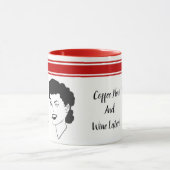 Koffie nu en wijn later Mok stijl retro (Midden)