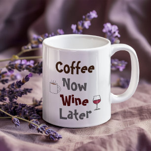 Koffie nu, wijn later koffiemok