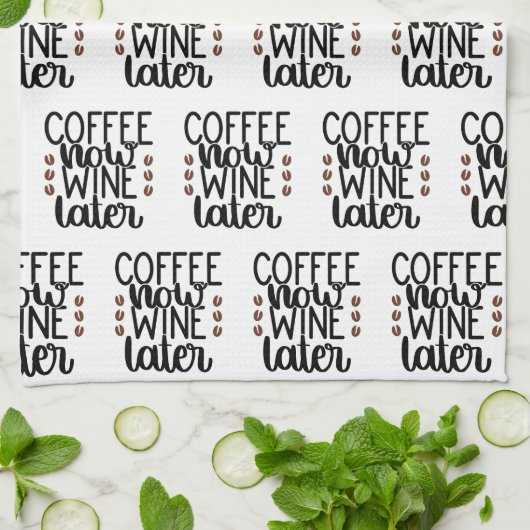 Koffie nu wijn later theedoek (Gevouwen)