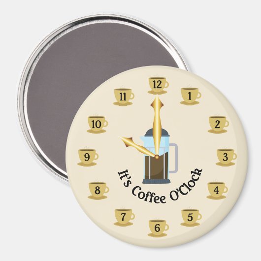 Koffie-o-klok Magneet (Voorkant / Achterkant)