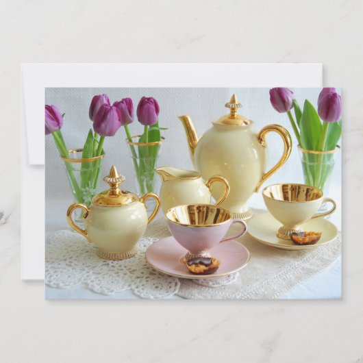 Koffie-ochtend  uitnodigingskaart kaart (Voorkant)