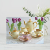 Koffie-ochtend  uitnodigingskaart kaart (Staand voorkant)