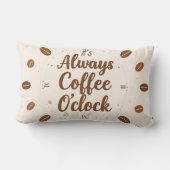 Koffie O'Clock Kussen - Grappige Koffietijd Kussen (Achterkant)
