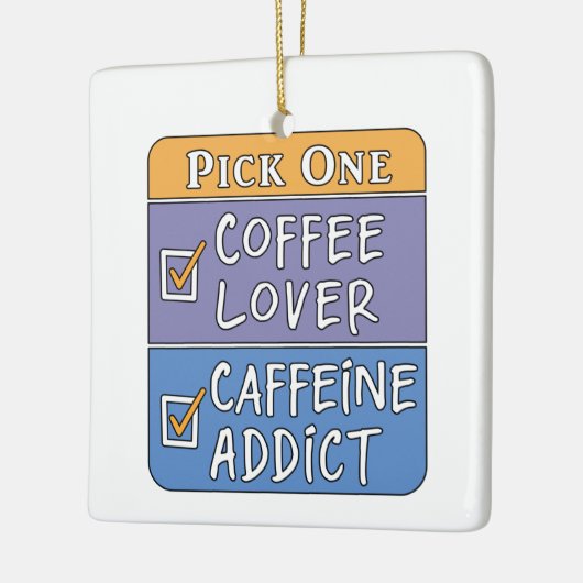 Koffie of cafeïne keramisch ornament (Links)