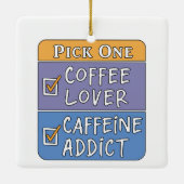 Koffie of cafeïne keramisch ornament (Achterkant)