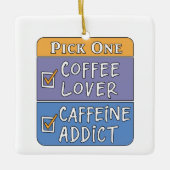 Koffie of cafeïne keramisch ornament (Voorkant)