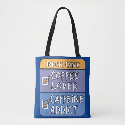 Koffie of cafeïne tote bag (Voorkant)