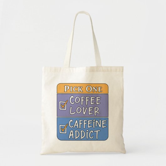 Koffie of cafeïne tote bag (Voorkant)