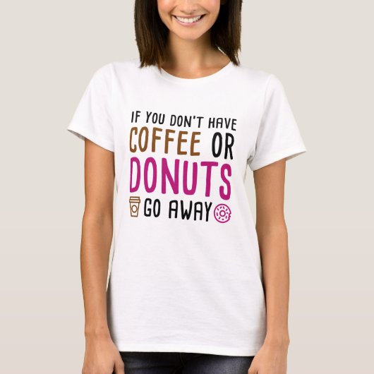 Koffie of donuts t-shirt (Voorkant)
