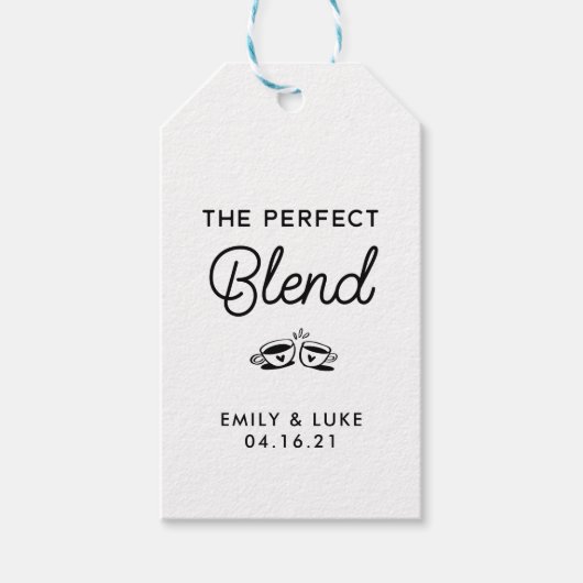 Koffie of thee bruiloft gunst Label, de perfecte m Cadeaulabel (Voorkant)