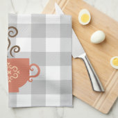 Koffie- of theebeker met grijze buffels theedoek (Quarter Fold)